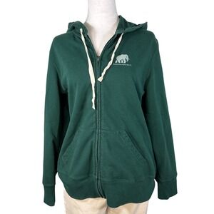 Banana Republic Elephant Logo Full Zip Hoodie Green Cotton Poly Blend Size L